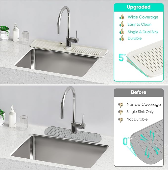 24'' Faucet Mat for Kitchen Sink Faucet Mat Kitchen Sink Splash Guard Silicone - Image 6