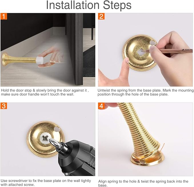 14 Pack Spring Door Stopper Bright Brass - Image 5