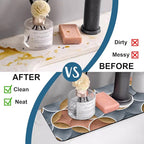 Geometric Printing Sink Faucet Absorbing Mat Ceramic Tile Texture Super - Image 6