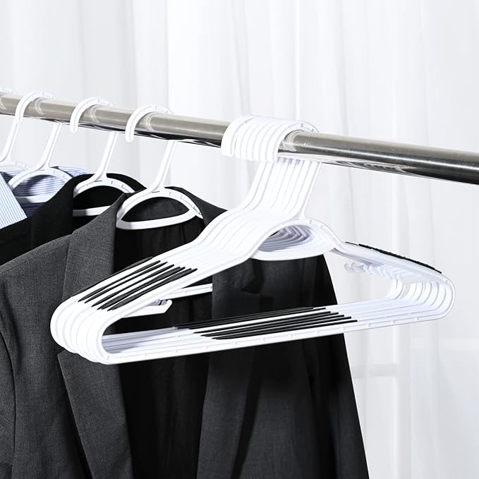 30 Pack Bendable Plastic Hangers Light-Weight Non-Slip Clothes/Suit Hangers - Image 2