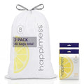 happimess 5.3 Gallon Drawstring Trash Bags, Lemon Scent, Heavy Duty MDPE Liners by Happimess