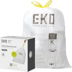 EKO 9.3 Gallon / 30–35 Liter Drawstring Trash Bags, Extra-Strong Leak-Resistant by EKO