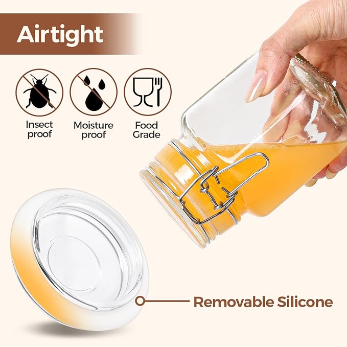 ComSaf Small Glass Jars with Airtight Lid Set of 12, Spice Jars 8 oz, Mason Jar - Image 4