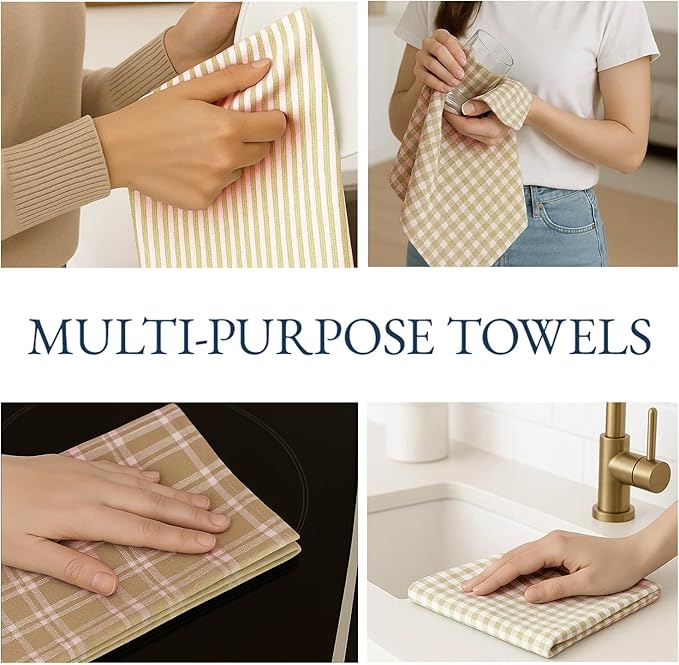 LANE LINEN Cotton Kitchen Towels Set, Quick-Drying, Premium Dish Towels - Image 9