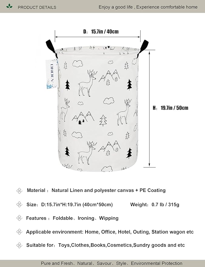 Round Fabric Storage Bin, Decorative Basket, Organizer Basket - Image 2