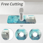 Kitchen Sink Splash Guard，Blue ocean Faucet Mat Sink Gadgets-Super Absorbent - Image 5