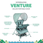 Baby Delight Go with Me Venture Portable Chair | Indoor and Outdoor | Sun Canopy | 3 Child Growth Stages | Garden Green - Image 3