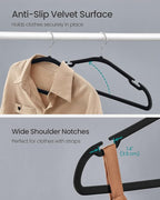 SONGMICS Velvet Hangers 50 Pack, Non-Slip Clothes Hangers, 17 x 8.3 Inches - Image 3