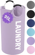 95L Folding Laundry Basket, Large Laundry Hamper by IHOMAGIC