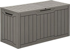 YITAHOME 80 Gallon Outdoor Storage Box, Large Waterproof Resin Deck Box, Indoor Outdoor Lockable Storage Container for Patio, Garden, Cushions, Tools, Equipment (Taupe) by YITAHOME