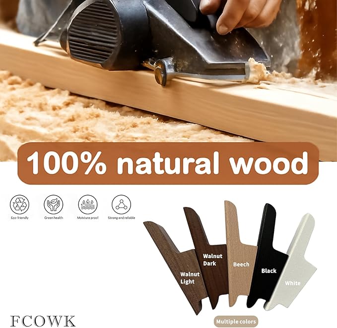 Wood Wall Hooks 4 Pack Coat Hooks Wall Mount Black Wooden Hooks - Image 8