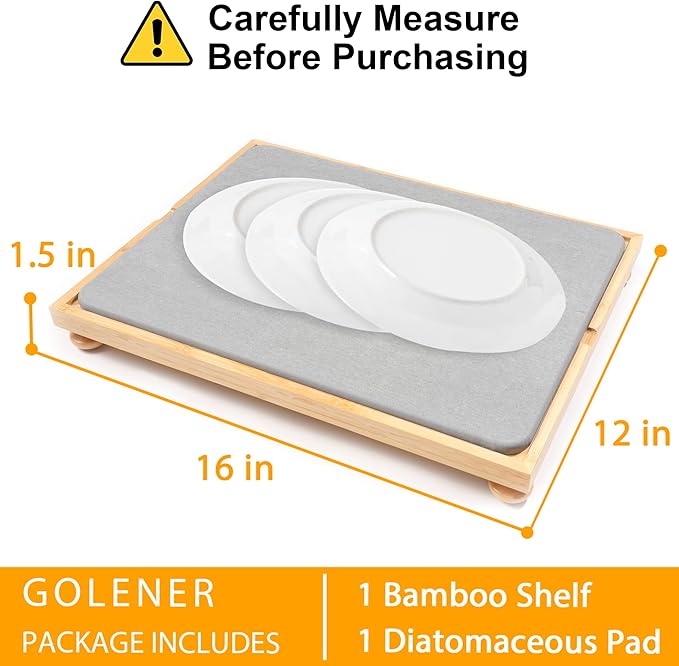 Golener Stone Drying Mat for Kitchen Counter, Dish Drying Pad - Image 6