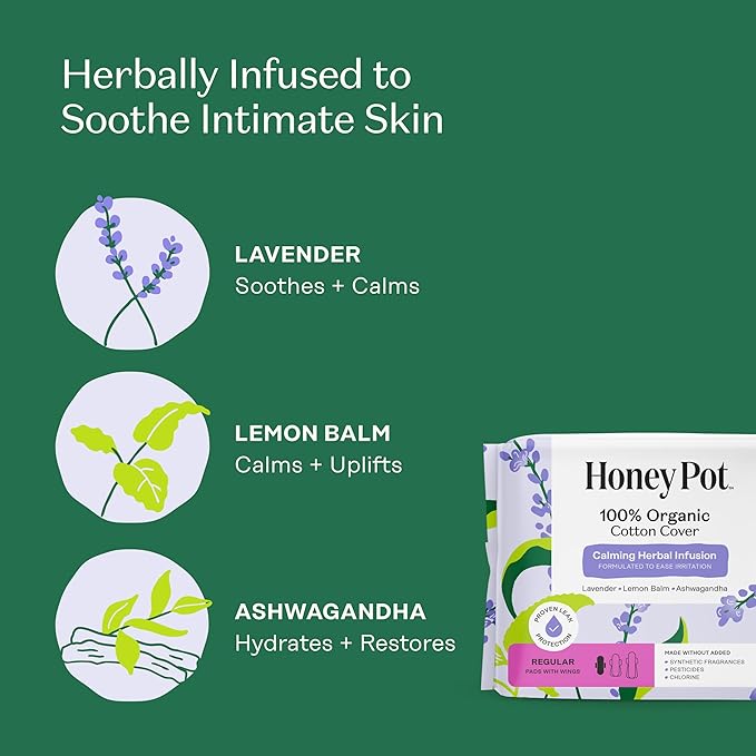 Honey Pot - Calming Herbal Regular Sanitary Pads - Image 2