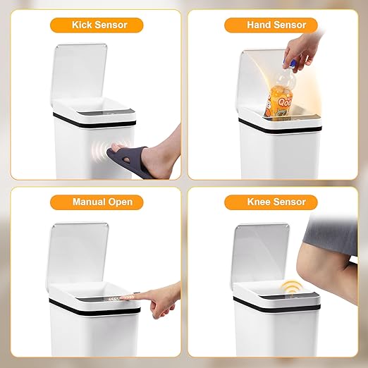 Bathroom Trash Can with Lid 2.6 Gallon Automatic Touchless Trash Cans Small - Image 8