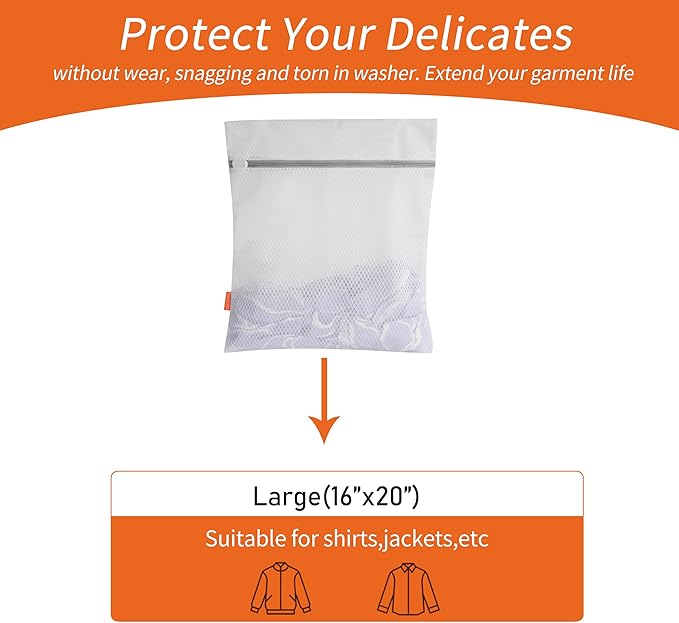 Polecasa 3Pcs 16 x 20 Inches Extra Durable 125g Diamond Mesh Laundry Bags - Image 2