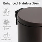 TIPGO Small Trash Can with Lid Soft Close, 4.5 Liters / 1.2 Gallon Bathroom - Image 3