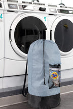 Laundry Bag Backpack with Shoulder Straps and Mesh Pocket Laundry Backpack - Image 8