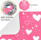 Hot Pink Love Dish Drying Mat for Kitchen Countertop 16x18 Happy Valentine’s - Image 2