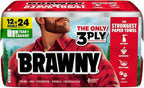 Brawny Tear-A-Square 3-Ply Paper Towels, 12 Double Rolls = 24 Regular Rolls by Brawny%C2%AE