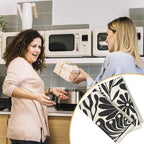 Abstract Boho Neutral Floral Kitchen Towels Set of 2, 70s Retro Groovy Beige - Image 5