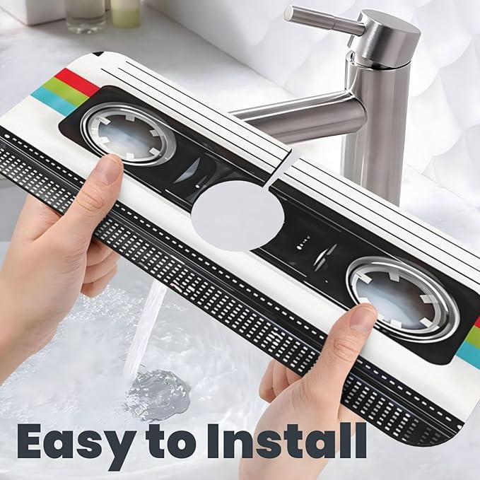 Scratch Back Retro Cassette Kitchen sink faucet pad, strong water absorption - Image 6