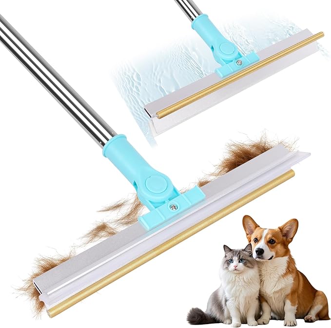 Carpet Rake for Pet Hair Removal, 2 in 1 Pet Hair Remover Tool by Foandbevi