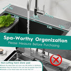 24 Inch Stone Faucet Mat for Kitchen Sink, Kitchen Sink Splash Guard-Water - Image 2