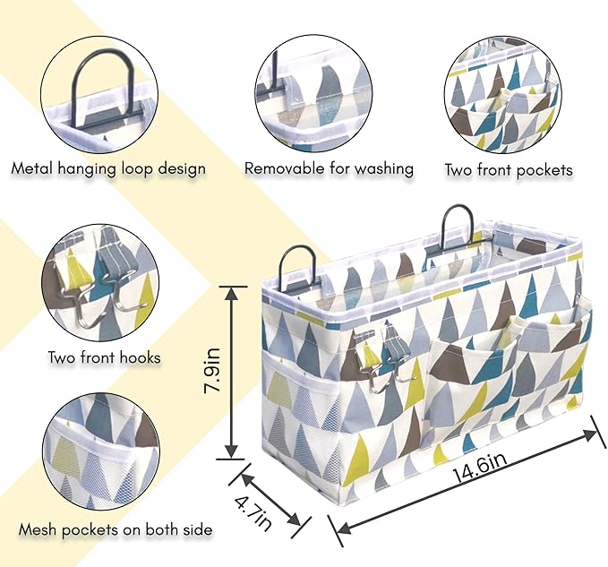 2pcs Large Wall Hanging Organizer Bag, Linen Fabric Door Hanging Storage Baskets - Image 5