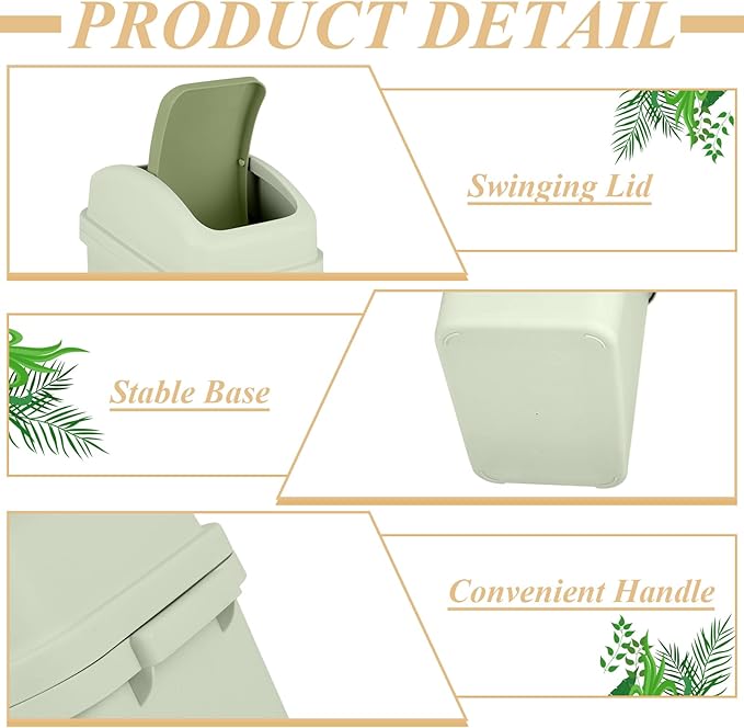 Sumind 3 Pcs 1.8 Gallon Bathroom Trash Can - Image 4