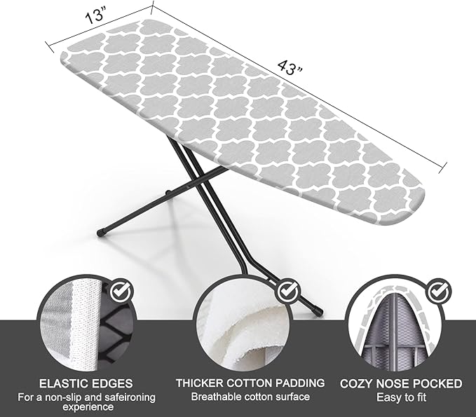 Ironing Board Cover and Pad, Standard Size 12" x 42" Iron Board Replacement - Image 2