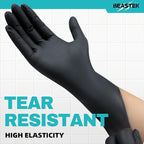 Beastek Black Disposable Nitrile Exam Gloves 100 Pcs 4Mil Chemical Resistant - Image 2