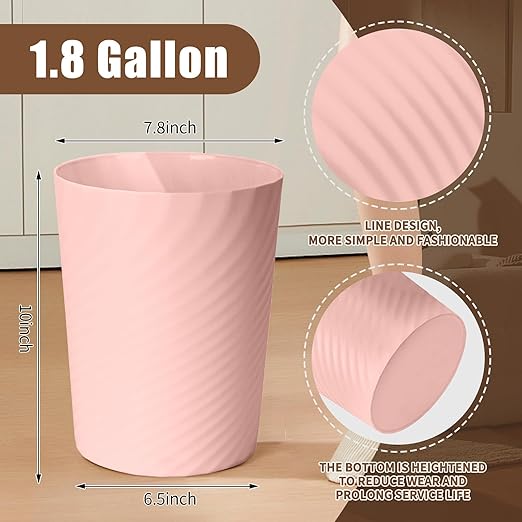 Grip Trash Can - Small Waste basketbin - 1.8 Gallon- - Image 2