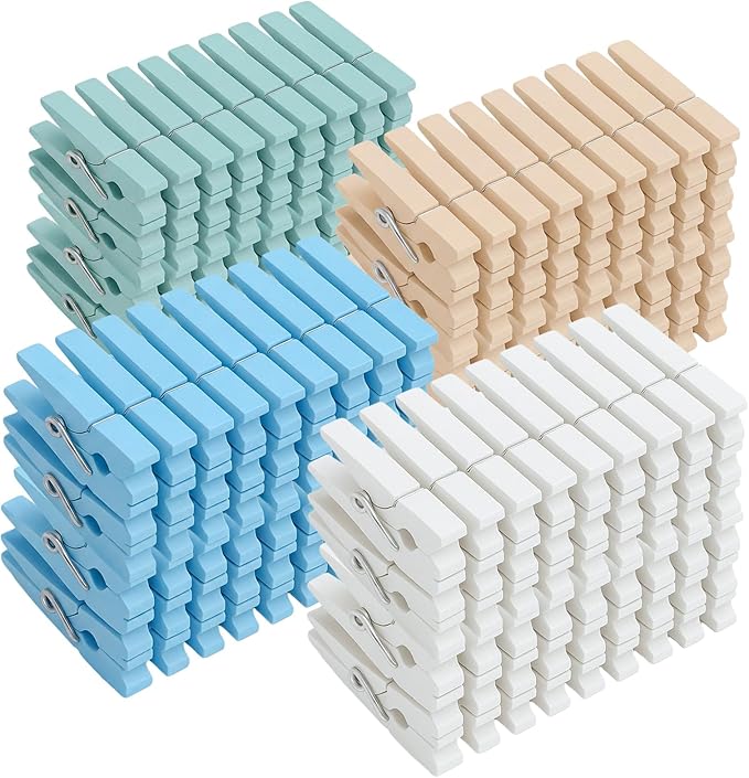 Weysat 120 Pcs Summer Colored Clothes Pins 2.9 Wooden Funny Clothespins Deep by Weysat