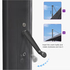 PURPLE LEAF 11.5' X 11.5' Telescopic Patio Umbrella with Base Included Lifting Cantilever Offset Square Large Umbrella for Pool Outdoor Patio Deck Garden Grey - Image 4