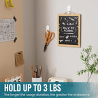 TAILI Hooks for Hanging, 6 Plastic Sticky Hooks and 8 Adhesive Strips, No - Image 3
