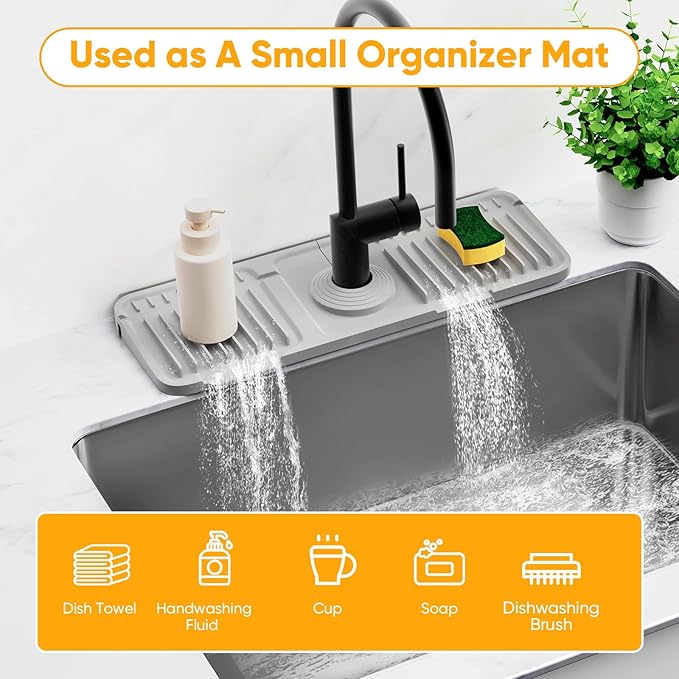 14.6 inch Faucet Mat for Kitchen Sink Splash GuardKitchen Sink Faucet Mat - Image 7