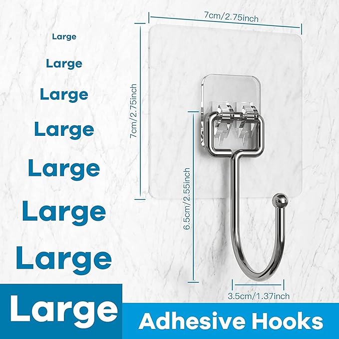 Stainless Steel Large Adhesive Hooks - Image 3