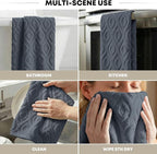 Artoid Mode 1 Pc Grey 3D Diamond Grid Jacquard Hand Towels - Image 6