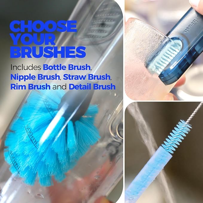 Holikme 6 Pack Brush Set, 3 Straw Brushes, 3-in-1 Cleaning Brush - Image 5