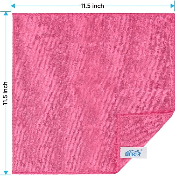 HOMEXCEL Pink Microfiber Cleaning Cloth, 24 Pack Cleaning Towels - Image 2