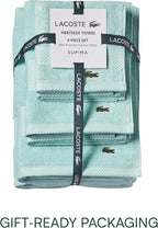 Lacoste Heritage Supima Cotton 6-Piece Towel Set, 2 Bath Towels, 2 Hand Towels - Image 4