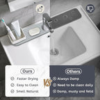 Stone Faucet Mat for Kitchen Sink, 2 Set/4PCS Quick Dry Diatomaceous Earth Tray - Image 6