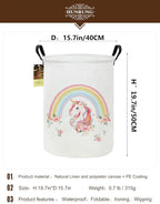 HUNRUNG Laundry Hamper, Large Canvas Fabric Lightweight Storage Basket Toy - Image 2