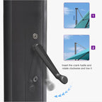 PURPLE LEAF 11.5' X 11.5' Telescopic Patio Umbrella with Base Included Lifting Cantilever Offset Square Large Umbrella for Pool Outdoor Patio Deck Garden Turquiose - Image 4