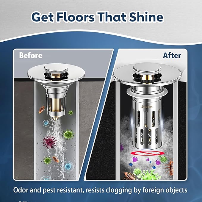 2 Pack Bathroom Sink Drain Strainer, Universal Sink Stopper - Image 8