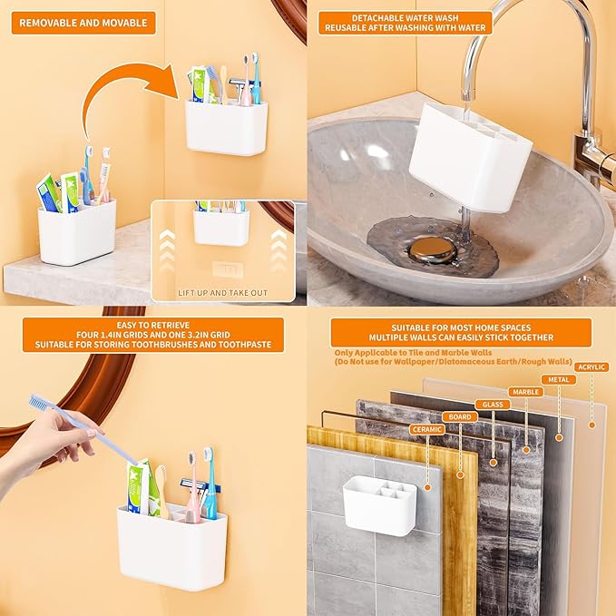 Electric Toothbrush Holder for Bathroom Countertop and Wall Mounted - Image 5