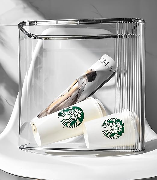 Sooyee Clear 14 Liter Bathroom Trash Can - Image 4
