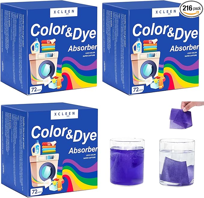 Color Absorber Laundry Sheets 216 Count, Dye Catcher to Prevent Clothes from by Xcleen