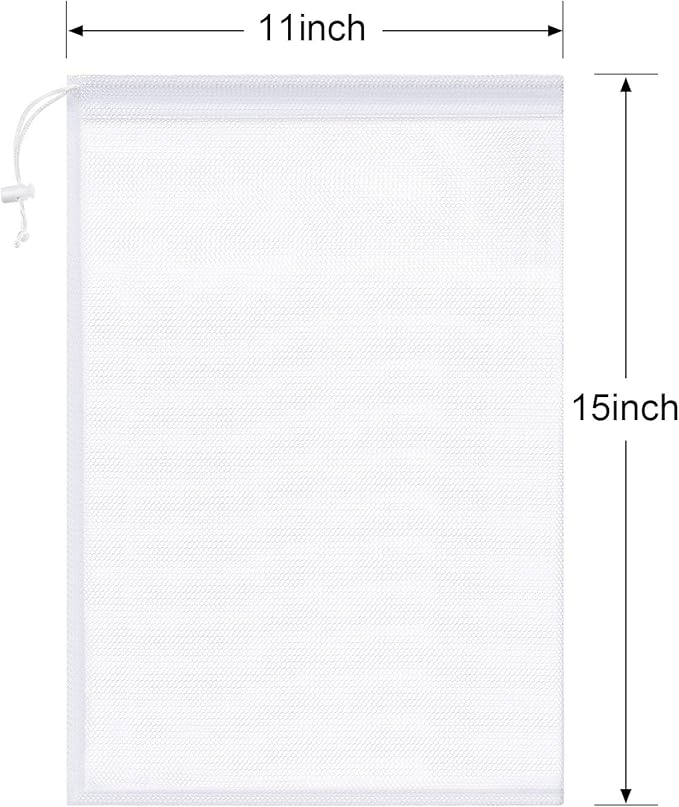 Frienda 6 Pieces Mesh Stuff Sack, 11 x 15 Inch Durable Nylon Drawstring Laundry - Image 6