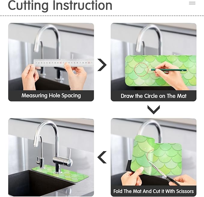 Kitchen Sink Splash Guard 2 PCS 14.7 Inch Sink Faucet Mat Splash Guard - Image 4